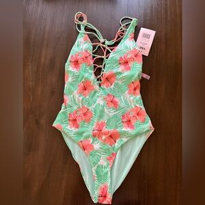 One piece floral shape wear for swimming